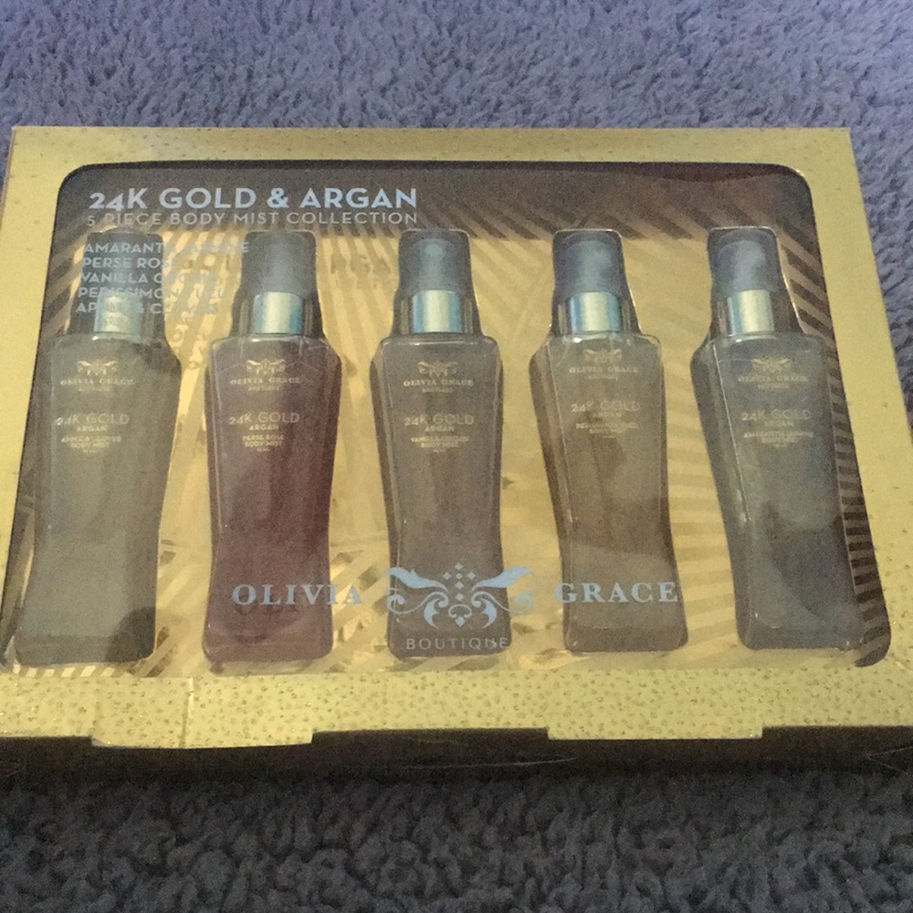 24K gold and argan 5 piece body mist collection